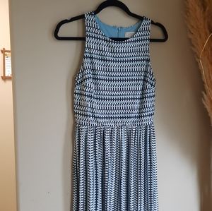 LOFT | Blue print pattern dress
